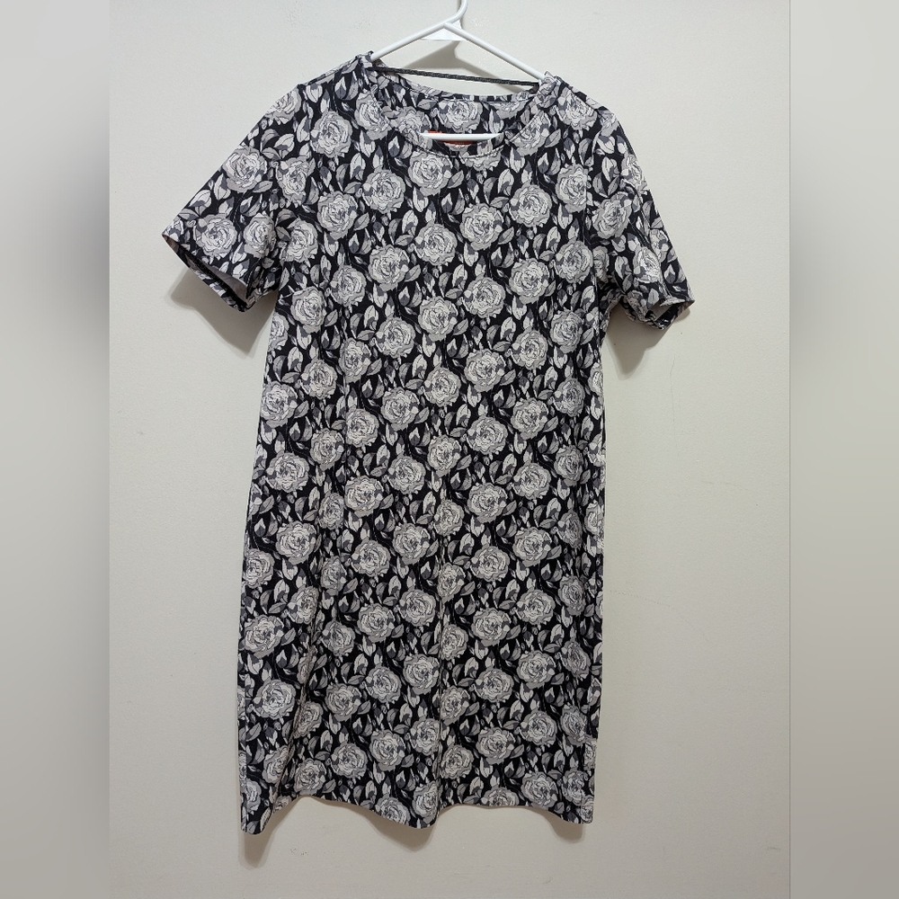 Floral Black and White Dress